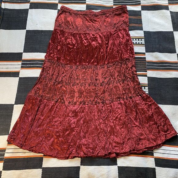 Vintage 90’s JFW Rayon Velvet Maxi Skirt. India. Whimsygoth. Goth. Boho. Small. - Picture 12 of 16